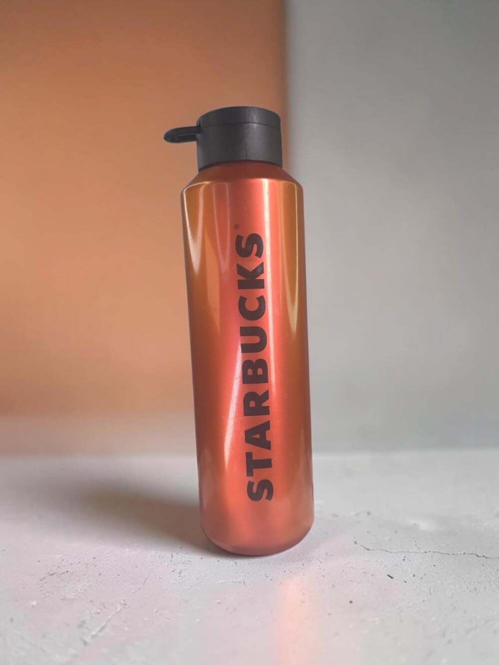 Starbucks Water Bottle Size 24 oz Orange Pearl Plastic